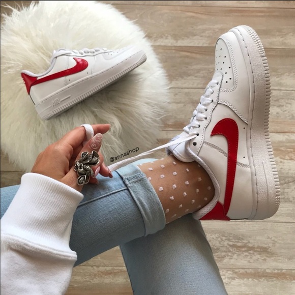 air force 1 red swoosh womens